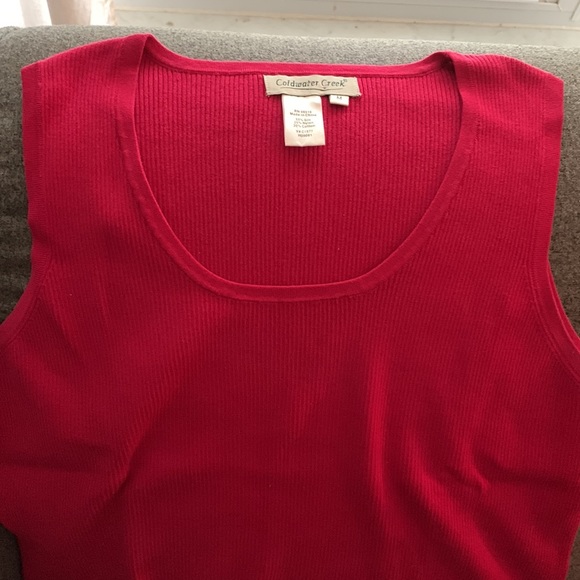 Coldwater Creek magenta ribbed sleeveless tank sweater in good condition szM - Picture 3 of 5